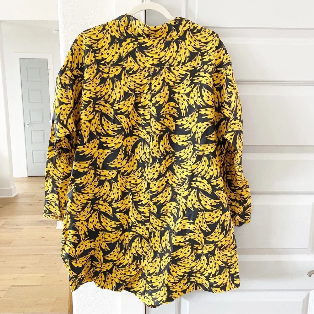 NWT Farm Rio Black Spotted Banana Linen Romper - Picture 4 of 6